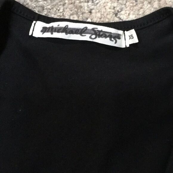 New. Michael Stars black ruched midi dress. Large. New - Picture 5 of 9
